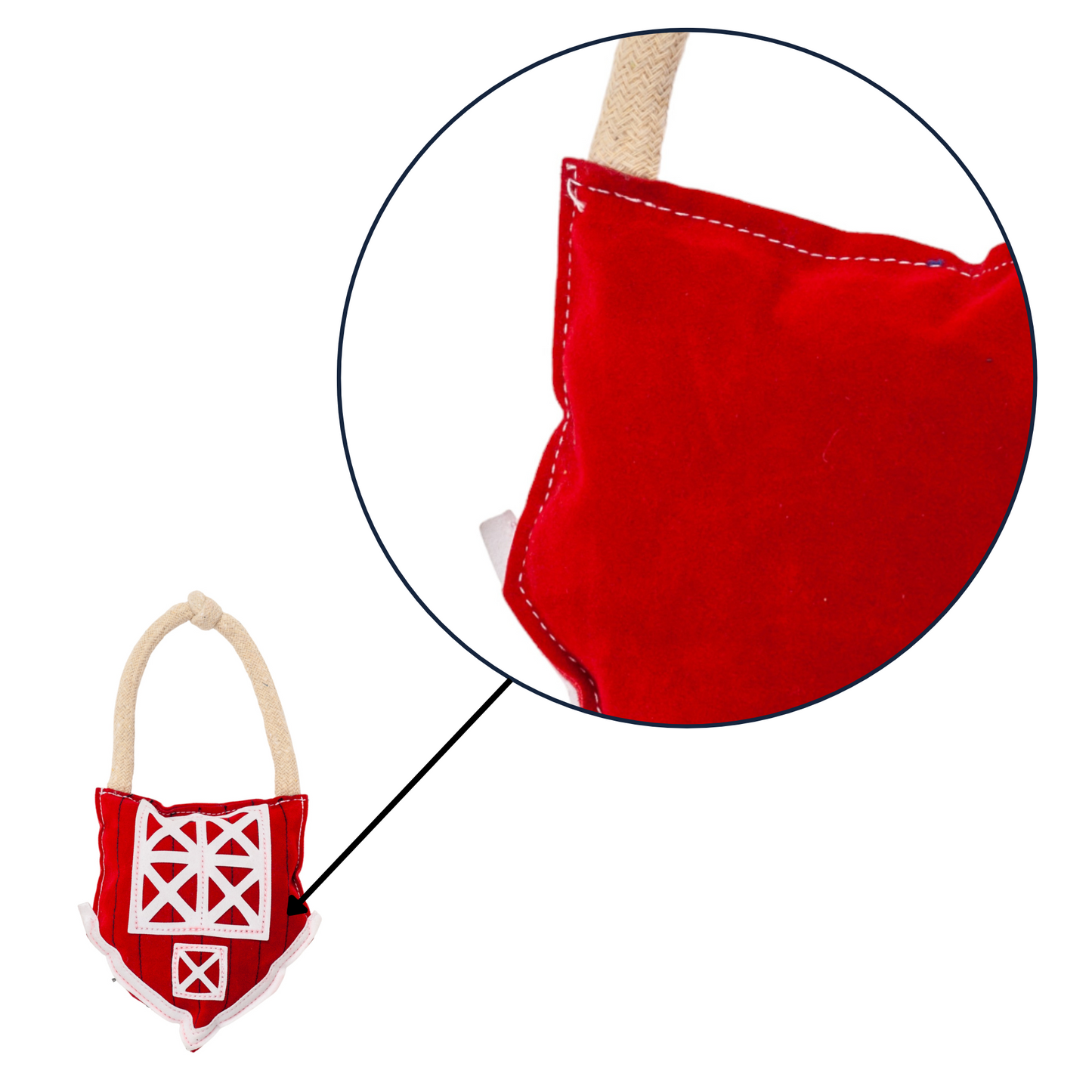 Red Barn Dog Chew Toy Faux Leather Safe Long-Lasting ๐๏ธ