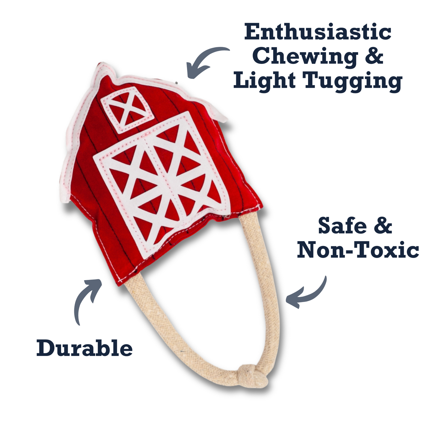 Red Barn Dog Chew Toy Faux Leather Safe Long-Lasting ๐๏ธ