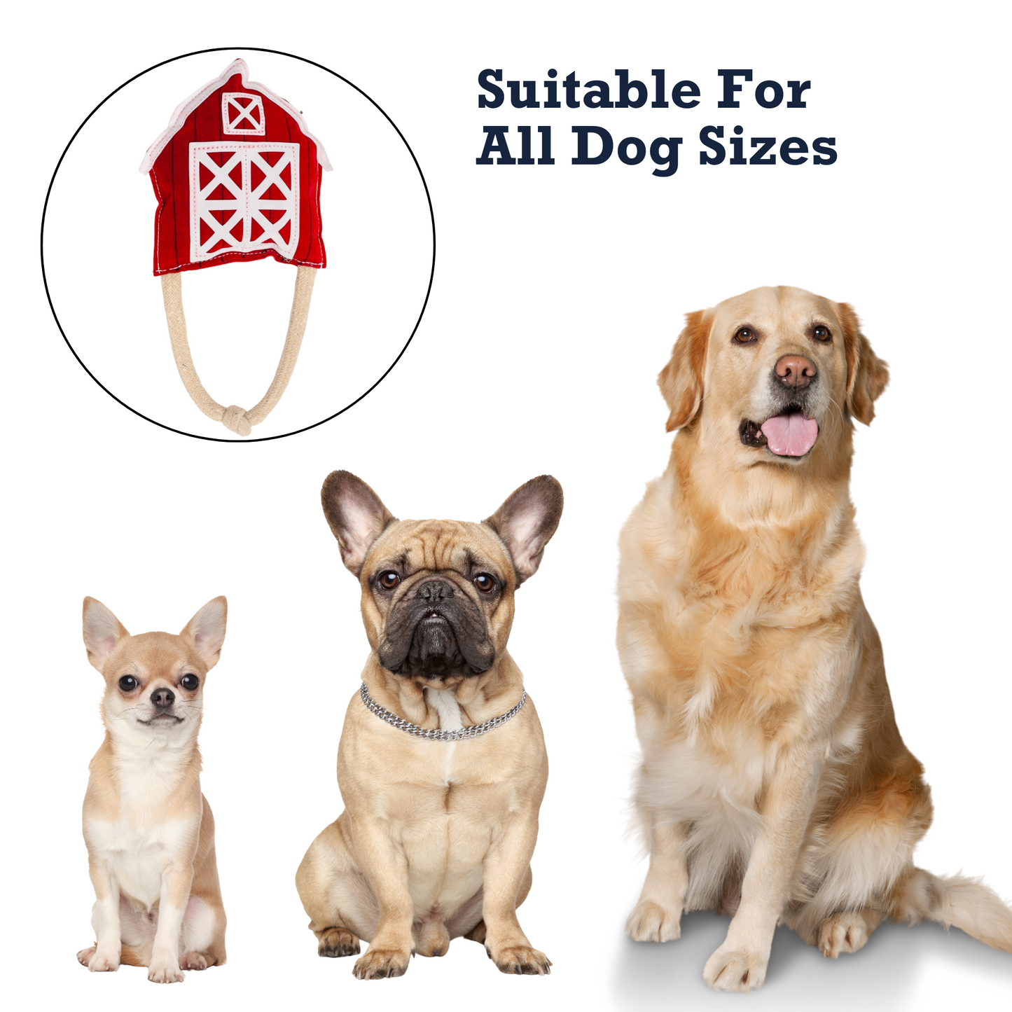 Red Barn Dog Chew Toy Faux Leather Safe Long-Lasting ๐๏ธ
