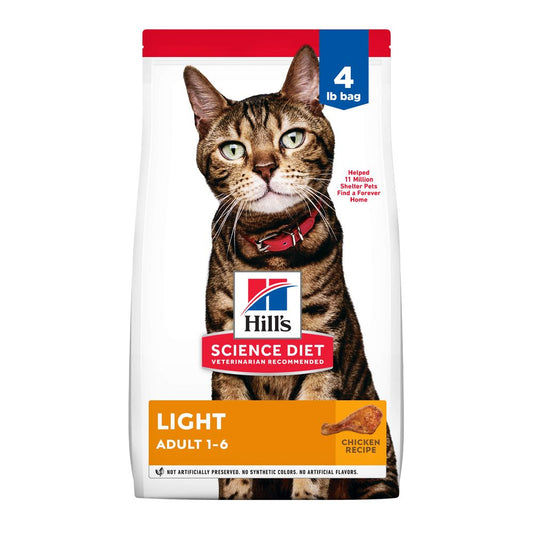Hill's Science Diet Adult Light Chicken Recipe Dry Cat Food Bag - Science Diet Dry Cat Food - The Family Pet