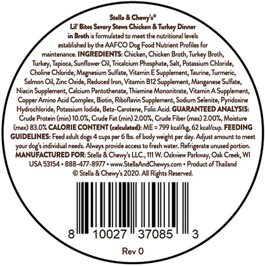 Purrfect Pet Kingdom Eco-Friendly Stella & Chewy's Lil Bites Stew Chicken & Turkey Dog Food For Small Animals - Durable and stylish design for animals