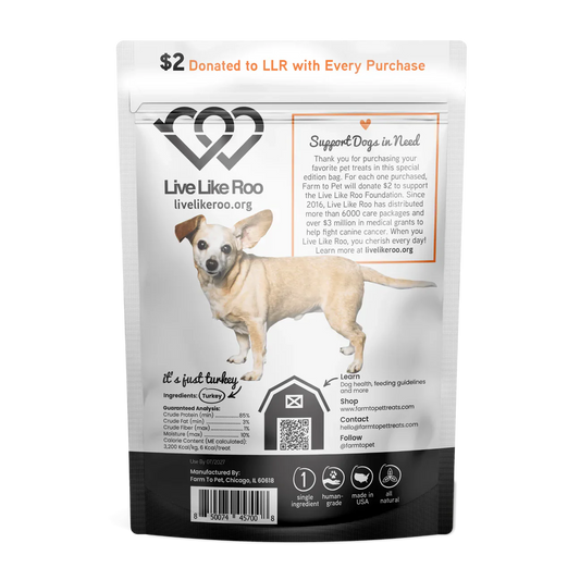 Farm To Pet Live Like Roo Turkey Chips (4oz) - dog treats - The Family Pet