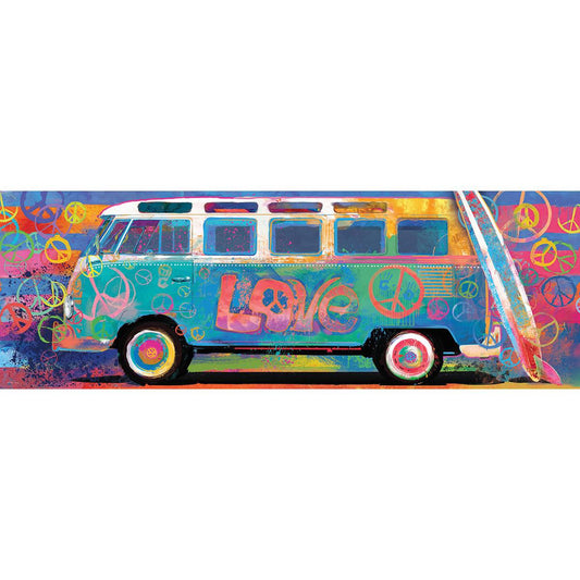 Love Splash VW Bus 1000 Piece Panoramic Jigsaw Puzzle Eurographics