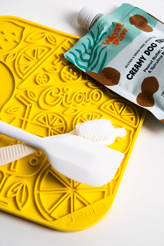 Dog Bed Lick Mat Limoncello for Slow Feeder Enrichment Mat - detail product image for dog bed