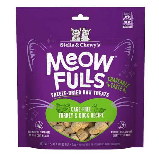 Stella & Chewy's Freeze Dried Turkey & Duck Cat Treat (1.5oz) - Freeze Dried Cat Treats - The Family Pet