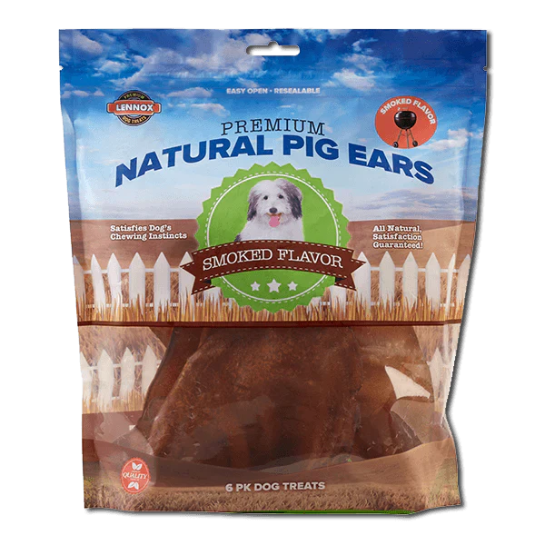 Lennox Premium Natural Large Pig Ears (8PK) - Lennox Dog Treats - The Family Pet