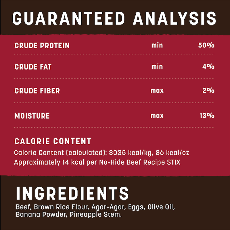 Earth Animal No-Hide Beef Stix Premium Grain-Free Dog Treats