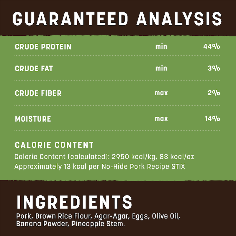 Earth Animal No-Hide Pork Stix Natural Grain Free Dog Chews