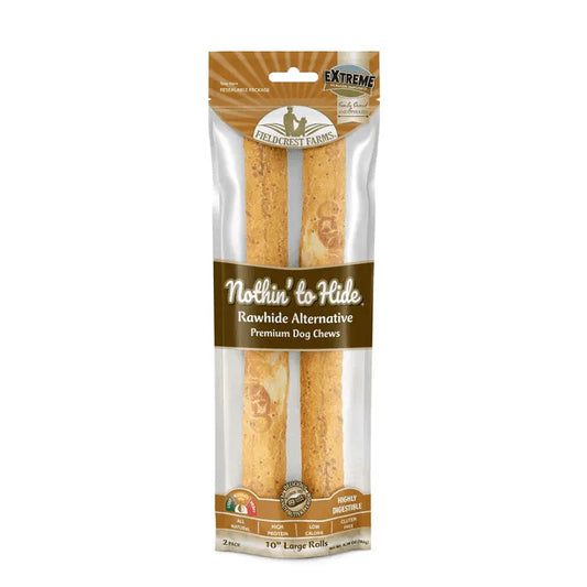 Nothin' To Hide Peanut Butter Roll (2pk 10inch) (6.38oz) - Nothin' To Hide Dog Treats - The Family Pet