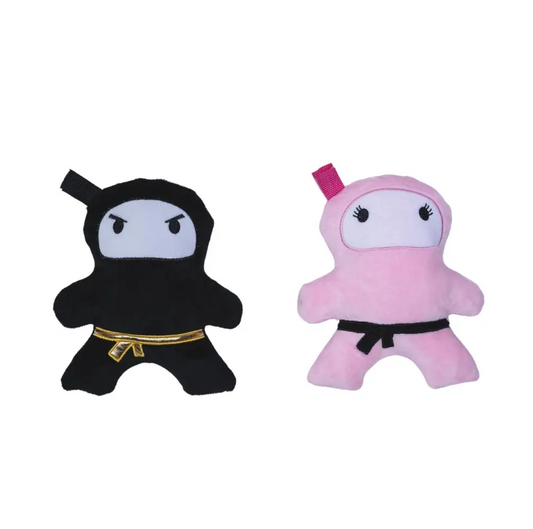 Pink & Black Ninja Love Plush Dog Toy Gift Set â with Squeaker & Crinkle Paper for Fun Play - Purrfect Pet Kingdom