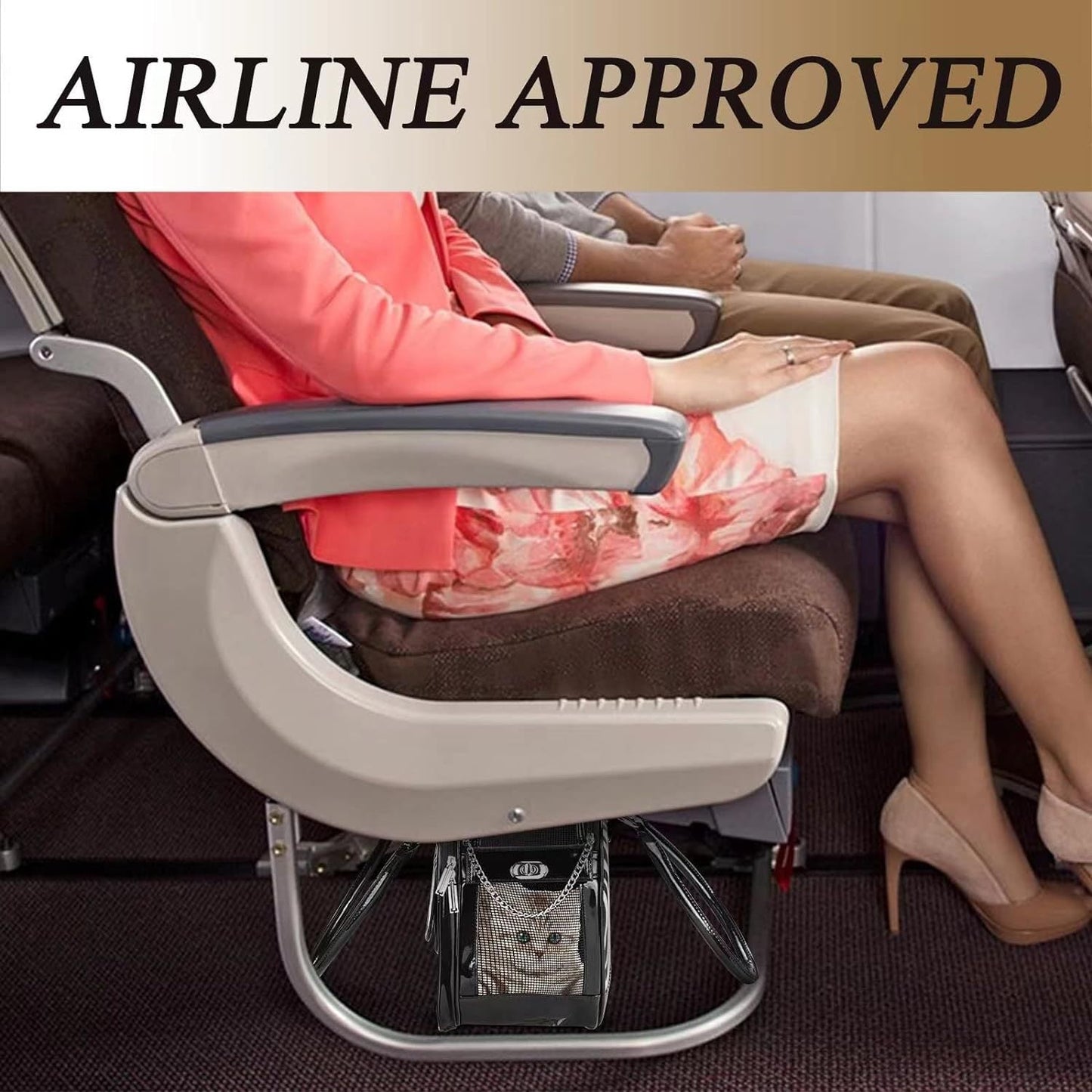 Luxury Pet Carrier Quilted Leather Gold Chain ๐