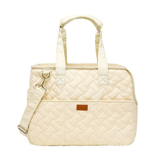 Cream Quilted Pet Carrier โ Minimal, Soft & Lightweight - Jane's Pet Boutique