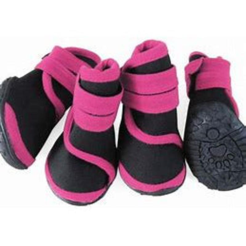 Pet Life Performance Coned Premium Stretch Supportive Dog Shoes-Blk/Pink