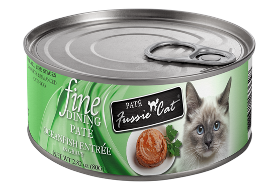 Fussie Cat Fine Dining - Pate - Oceanfish Entree in gravy (2.82oz) - Fussie Cat Wet Cat Food - The Family Pet