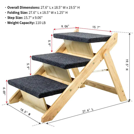3 - Tier Wood Pet Steps and Ramp - Ameraeon