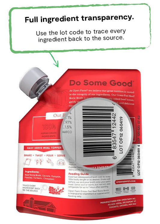 Open Farm Beef Bone Broth For Dogs & Cats (12oz) - Bone Broth - The Family Pet