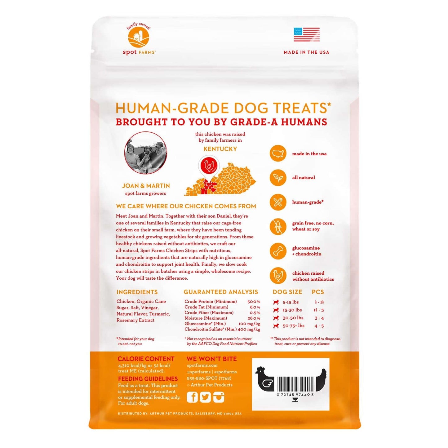 Spot Farms Dog Grain Free Chicken Strips 12 5Oz Dog Treats - detail view