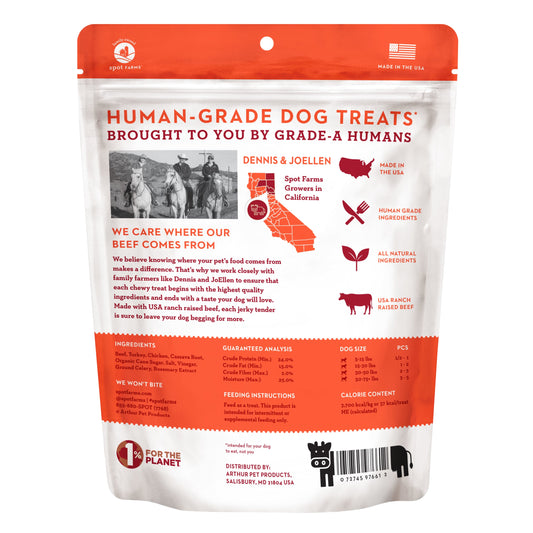 Spot Farms Dog Grain Free Basics Beef Jerky Tenders (10oz) - Jerky Dog Treats - The Family Pet