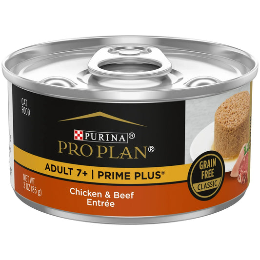 Pro Plan PRIME PLUS Senior Adult 7+ Chicken & Beef Entrée Classic Wet Cat Food (3oz) - Wet Cat Food - The Family Pet