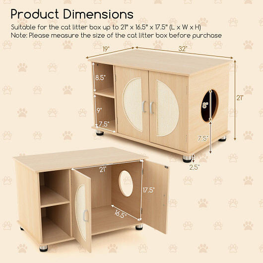 Stylish Litter Box Enclosure Cabinet