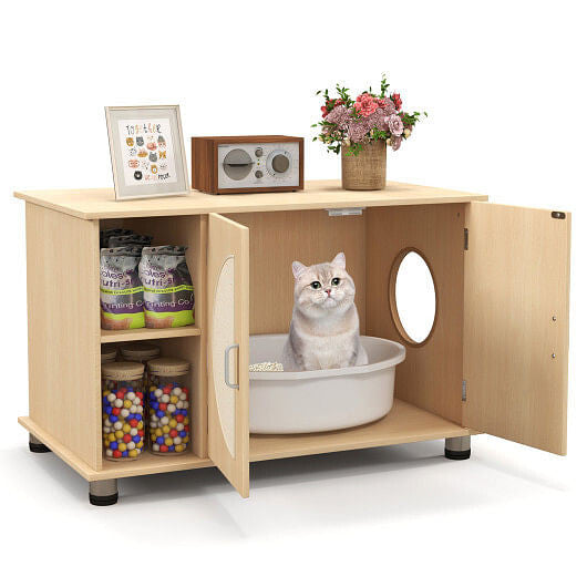 Stylish Litter Box Enclosure Cabinet
