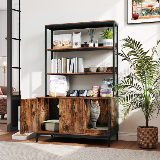 Cat Litter Box Furniture 57in Hidden Storage Bench