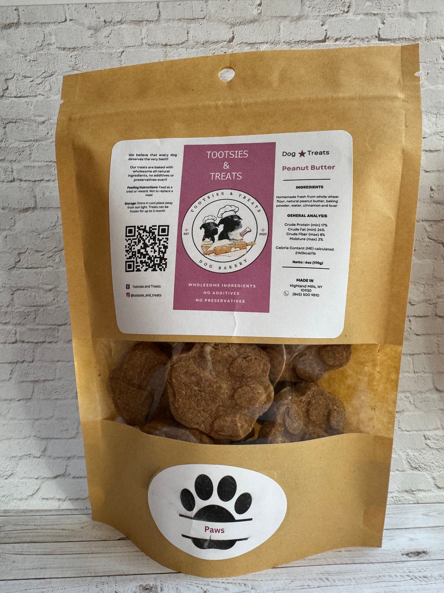 Tootsies & Treats Peanut Butter Paws (6oz) - Tootsies & Treats - The Family Pet