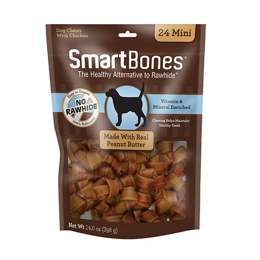 Smartbones Peanut Butter Classic Bone Chews - Mini (24pk)