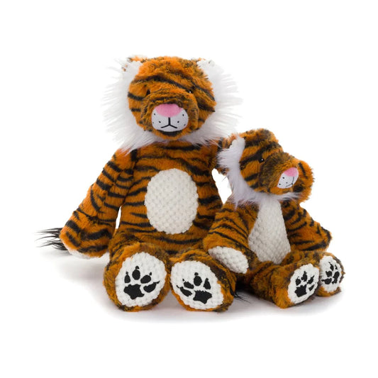 Fabdog Floppy Tiger Brown Interactive Dog Toy Durable Play - detail view
