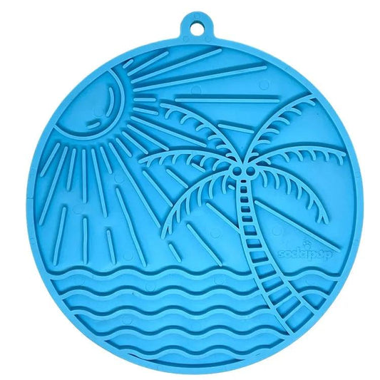 Sun n' Sea eMat - Enrichment Lick Mat For Dogs and Cats - With Suction Cups - Beach Design | USA Made-EMAT-Purrfect Pet Kingdom-Color:Sun n Sea Light Blue-SodaPup/True Dogs, LLC