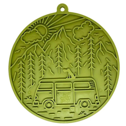 Camp eMat - Enrichment Lick Mat For Dogs and Cats - with Suction Cups | Retro Van Design | USA Made-Purrfect Pet Kingdom