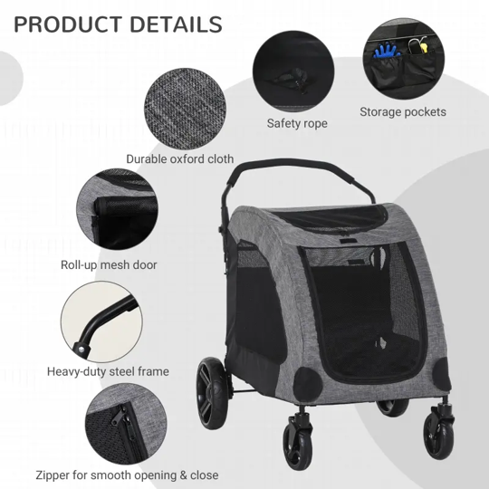 Foldable Pet Stroller with Storage Pocket - Purrfect Pet Kingdom