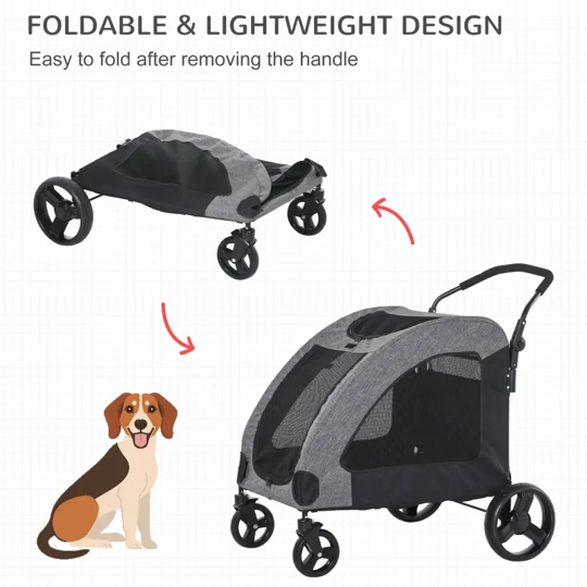 Foldable Pet Stroller with Storage Pocket - Purrfect Pet Kingdom