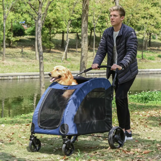 Foldable Pet Stroller with Storage Pocket - Purrfect Pet Kingdom