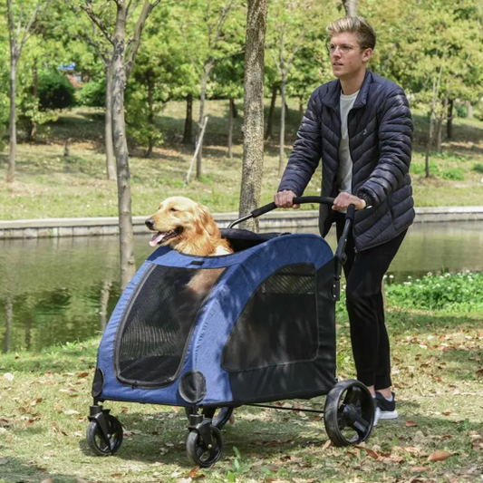Foldable Pet Stroller with Storage Pocket - Purrfect Pet Kingdom