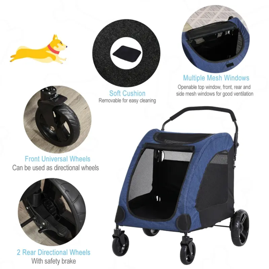 Foldable Pet Stroller with Storage Pocket - Purrfect Pet Kingdom