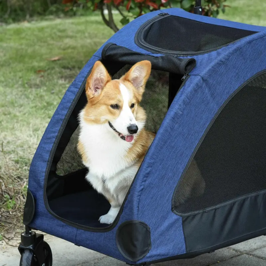 Foldable Pet Stroller with Storage Pocket - Purrfect Pet Kingdom