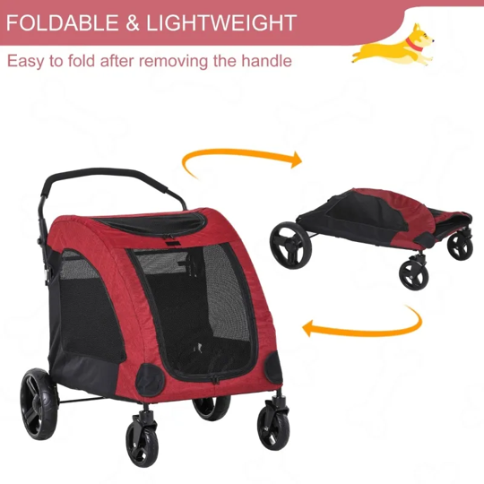 Foldable Pet Stroller with Storage Pocket - Purrfect Pet Kingdom