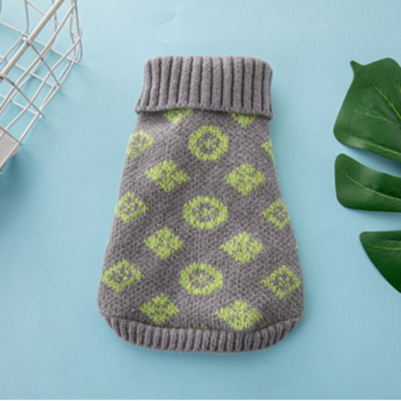 Luxury Print Pet Sweater - Grey