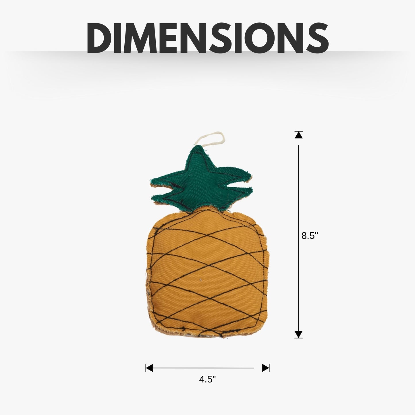 Pineapple Dog Chew Toy Canvas Jute Durable Safe ๐