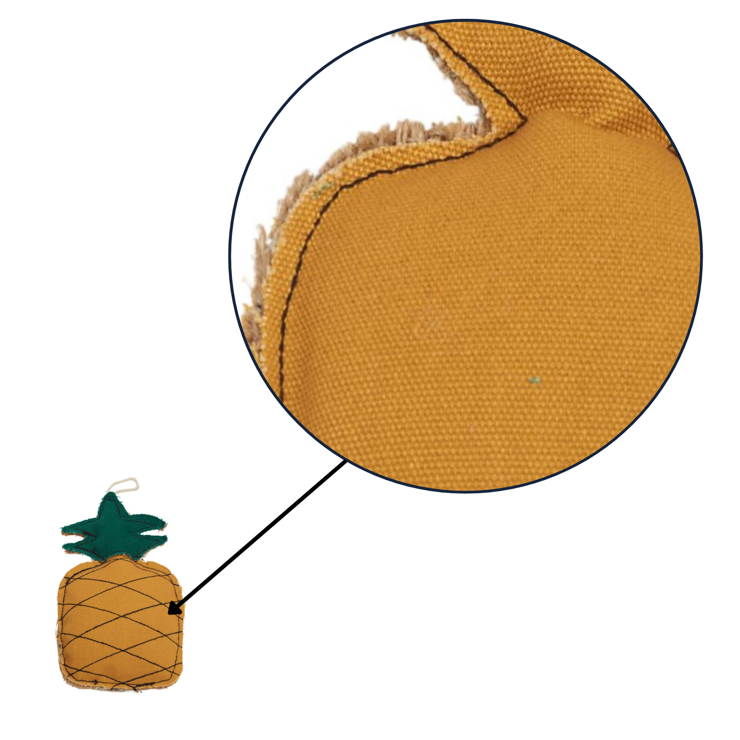 Pineapple Dog Chew Toy Canvas Jute Durable Safe ๐