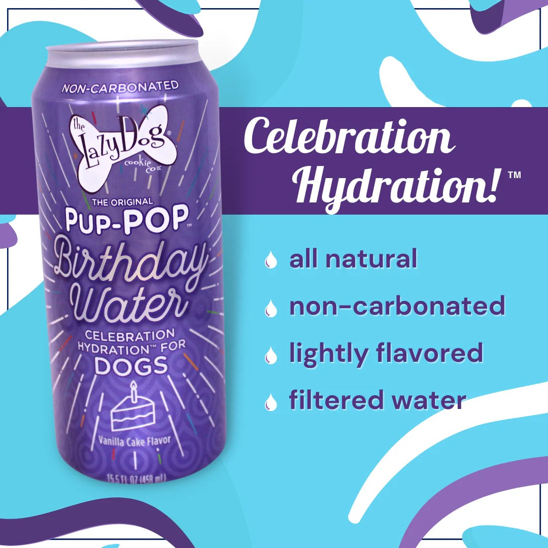 Lazy Dog Pup Pop Birthday Water (15.5oz) - dog drink - The Family Pet
