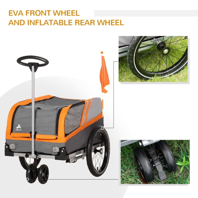 Pet Bike Trailer 2-in-1 Travel Stroller