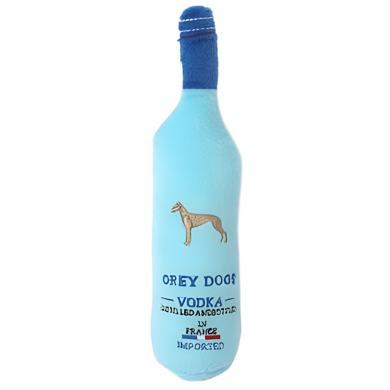 Grey Dogs Bottle Plush Squeak Dog Toy