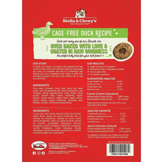 Stella & Chewy's Raw Coated Biscuit Duck Dog Treat (9oz) - detail view
