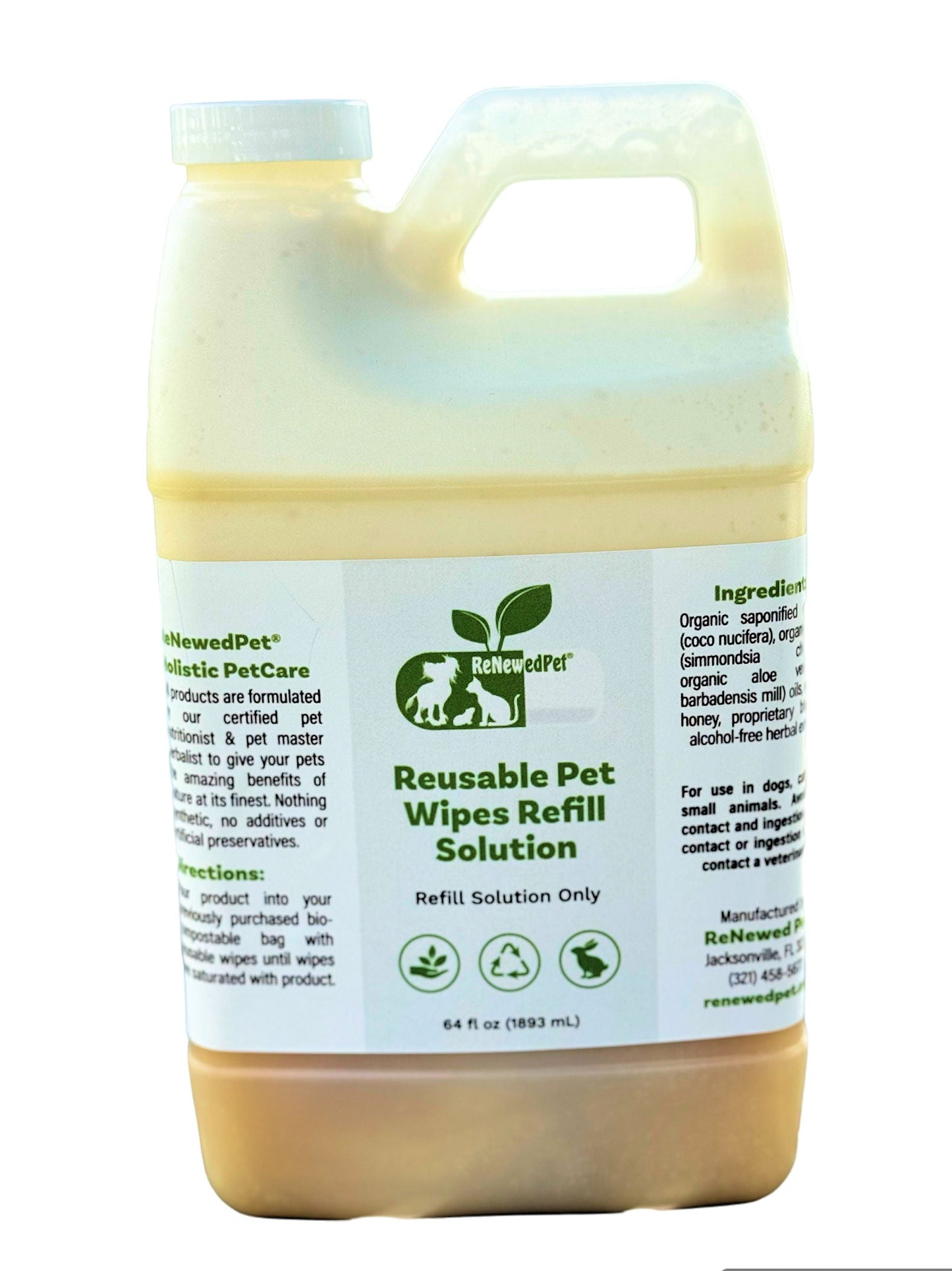 4 - ALL PETS REUSABLE PET WIPES*Solution ONLY* - Pet Grooming - ReNewedPet