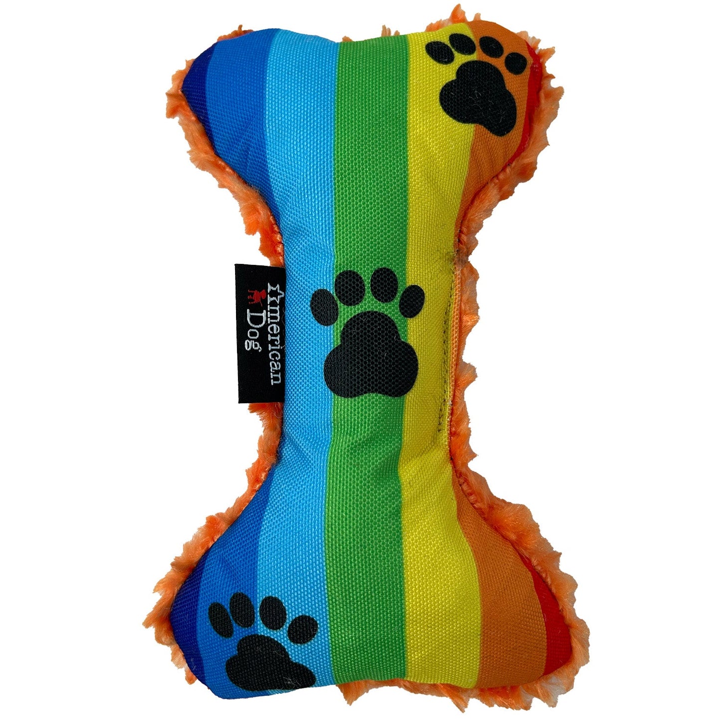 Rainbow Paw Bone (Nylon & Fleece) - Dog Toys - American Dog - Small - sku - 46808367169795