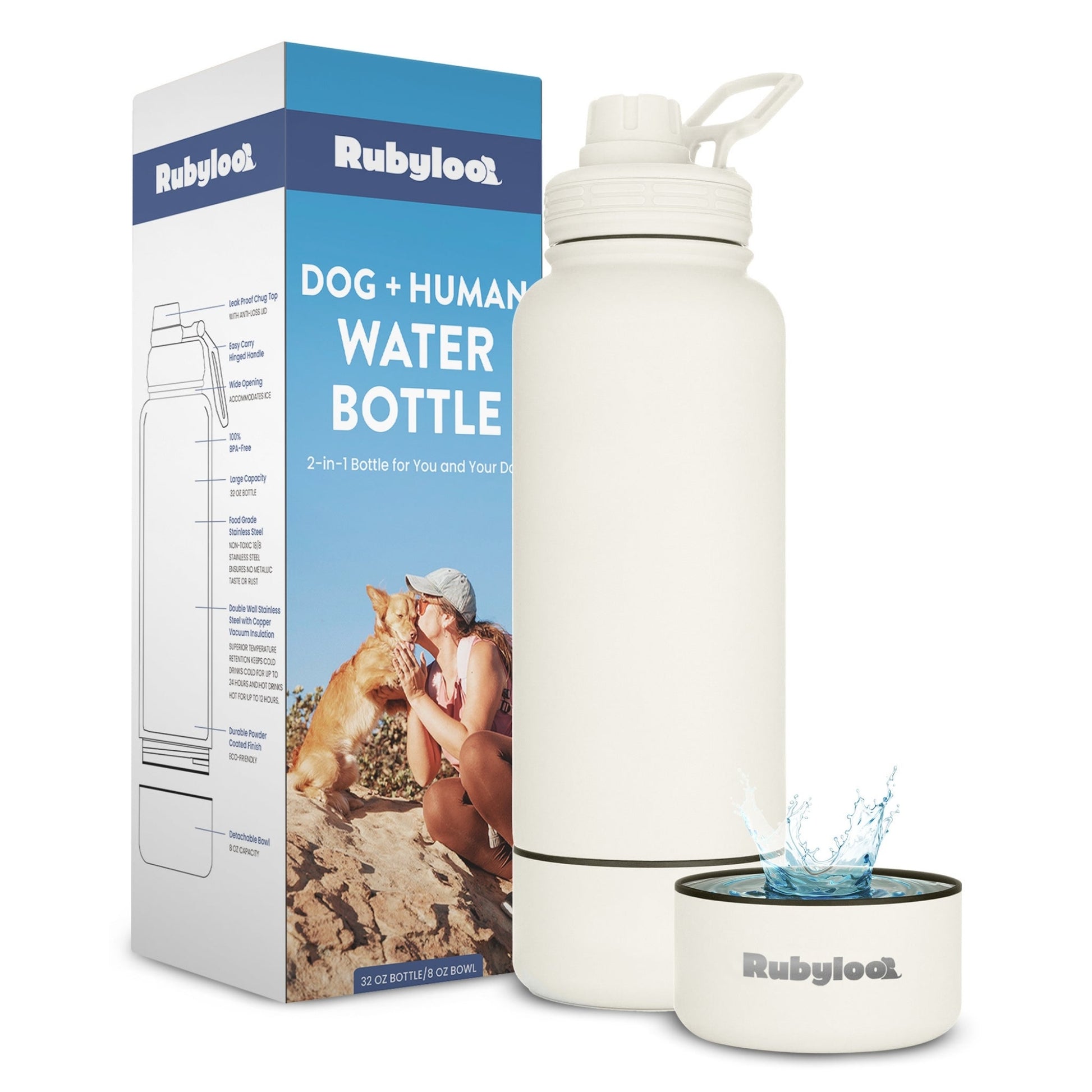 Dog Water Bottle With Detachable Bowl ๐พ - Purrfect Pet Kingdom