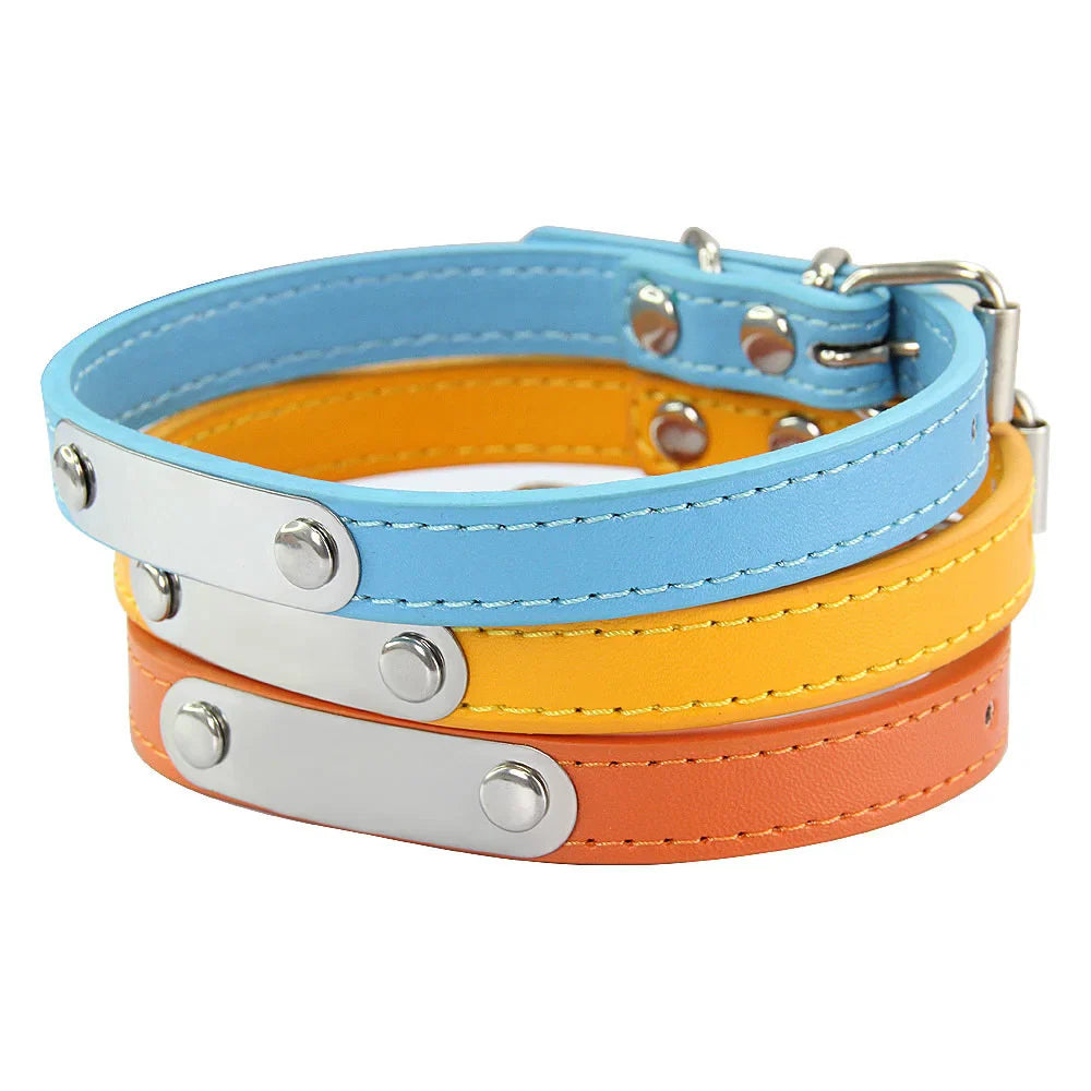 Personalized Dog Collar - Engraved ID Leather Collar