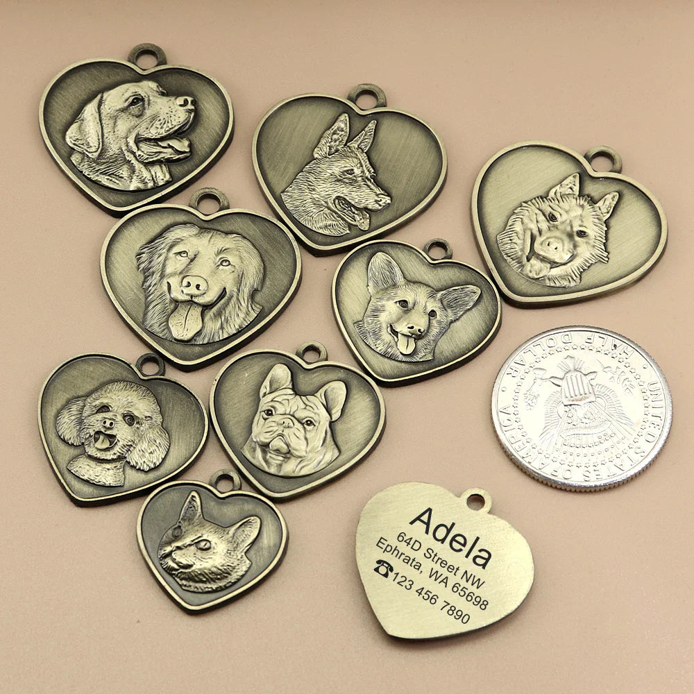 Personalized Dog ID Tag - Custom Engraved Nameplate for All Breeds